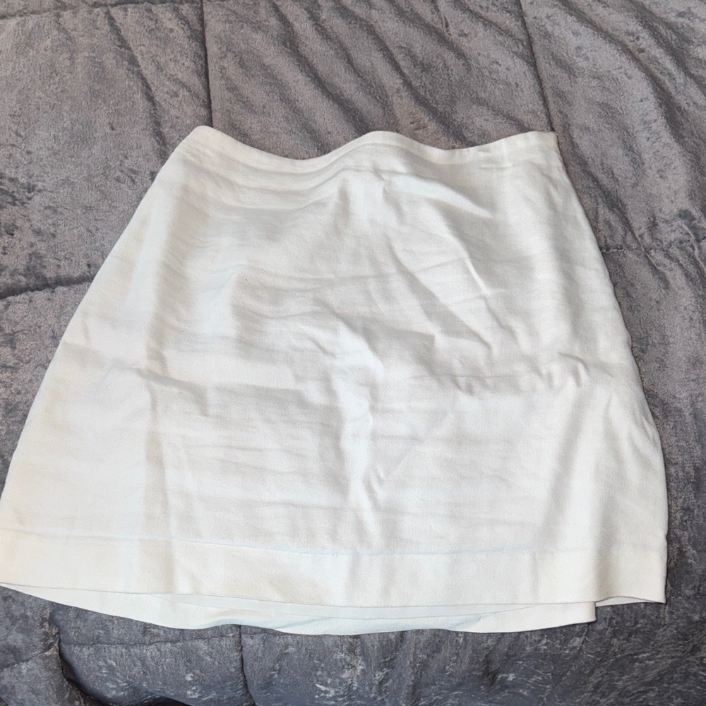 Linen Elegant White Women's Skirt